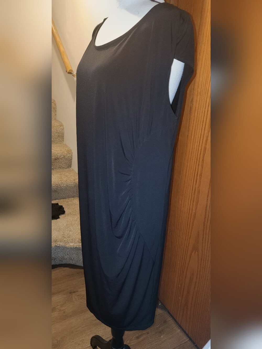 Oh Baby By Motherhood Black Sleeveless Ruched Midi Dress XL NWT